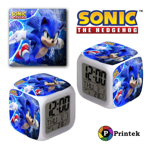 Reloj Despertador Iluminado Sonic - Printek