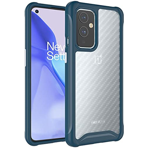 Funda Para Oneplus 9 5g Clear Mate  Borde Azul