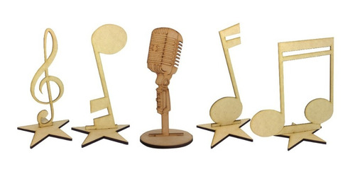 11 Figuras Nota Musical Surtido 45 Cm Mdf Centro De Mesa