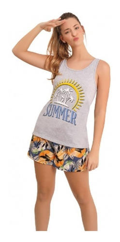 Pijama Verano 2021 Mujer Musculosa Short Lencatex - 21762