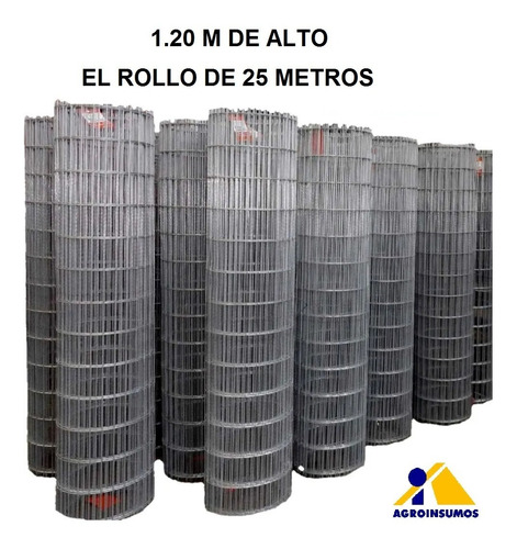 Tejido Malla Electrosoldada Galvanizada Rollo 1.50m X 25 Mts