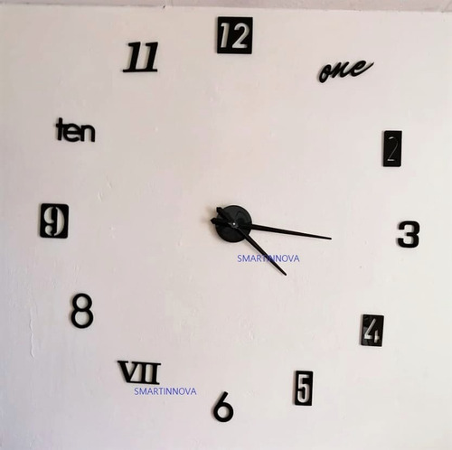 Reloj Grande Para Pared Adhesivo 3d, Espectacular 