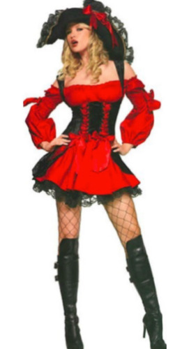 Disfraz Pirata Sexy Rojo Para Mujer Halloween Xtr P | Meses sin intereses
