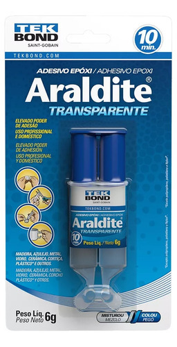 Cola Araldite Transparente 6g Blister Seringa Tekbond