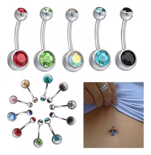 Piercing De Umbigo 12 Unidade Atacado Aço Cirúrgico
