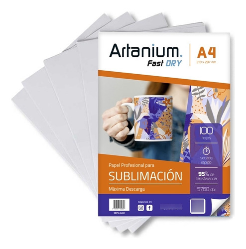 Papel A4 Sublimacion Artanium Secado Rápido X 500 Importado