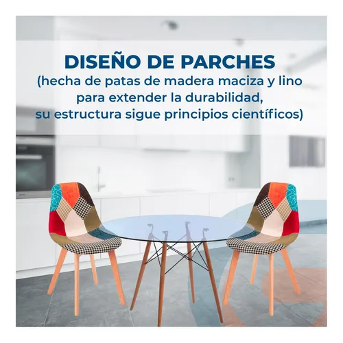 Pack 4 Sillas Eames Patchwork