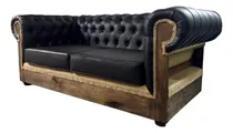 Comprar Sillón Chesterfield Rustico 2 Cuerpos En Cuerina Talampaya
