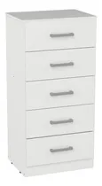 Comprar Comoda Moderna Chifonier Cajonera Melamina 5 Cajones 0,60 Color Blanco