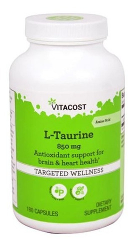 L-taurina - 850 Mg - 180 Cápsulas Vitacost Gran Antioxidante