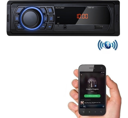 Imagem 2 de 5 de Som Mp3 Player 1din Usb Radio Multilaser Fm Bluetooth Carro