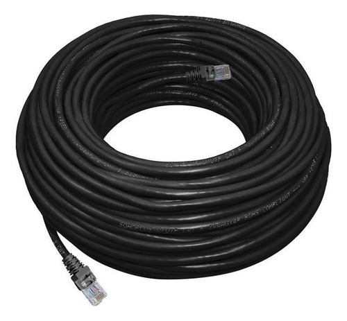 Cabo De Rede Furukawa Montado Preto Rj45 Cat6 Rolo 25 Metros