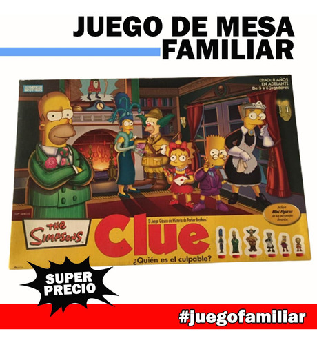 Juego De Mesa Clue De Colección Los Simpsons, Divertido