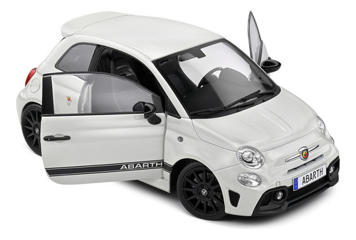 Miniatura Fiat 500 (f595) Abarth 2022 Branco Ghiaccio 1:18 Solido