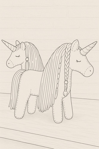 Molde Digital Unicornio Muñeco En Pdf Listo Para Imprimir Unico