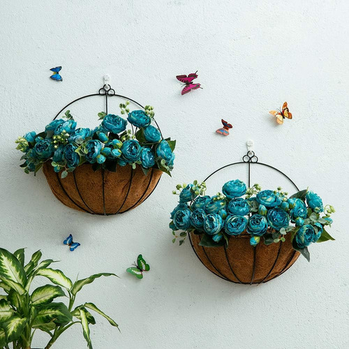 2 Pcs Urn Planter & 2 Pcs Wall Hanging Planter