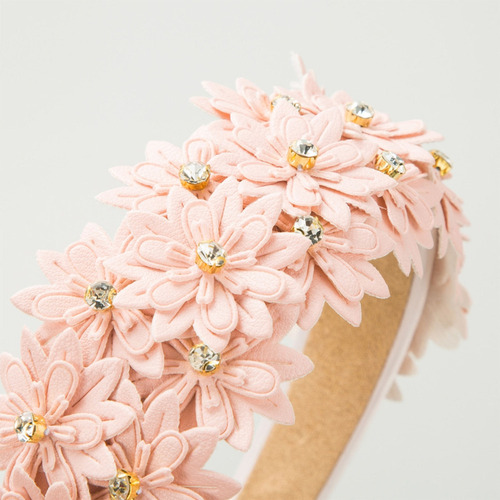 (w) Diadema Con Flores De Múltiples Capas Soft And Com