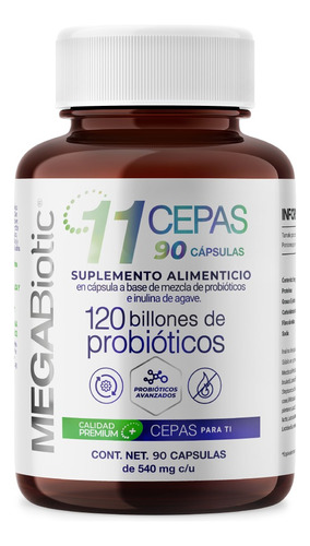 120 Billones De Probioticos Con 11 Cepas - 90 Cápsulas