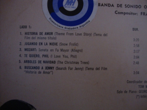 Vinilo Love Story Historia De Amor Francis Lai Fgd Bs1