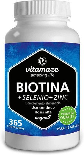 Biotin Biotina 10,000mcg 365 Pastillas Importado Europa