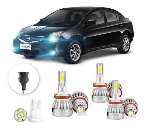 Lampadas Led Nissan Sentra 2007 A 2013 H13 H11 20000lm