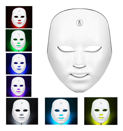 Máscara De Terapia De Luz Facial Led 7 Colores Fototerapia