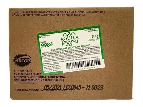 Chocolate Stick Amargo Aguila 5kg 9984 