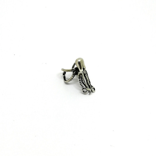 Arete Ear Cuff Pulpo Simulador De Plata Ley .925