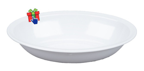 Imagen 2 de 7 de Set X 24 Bowl Ensaladera Compotera Melamina Blanca 20x14