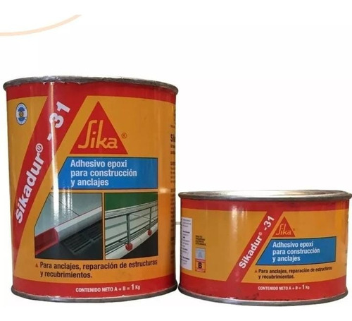 Adhesivo Epoxi Universal Sikadur 31 Anclajes Fijaciones 6kg Gris