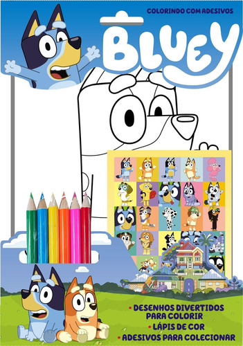 Livrinho Divertido Para Colorir Bluey Passatempo Criativo Para Crianças 