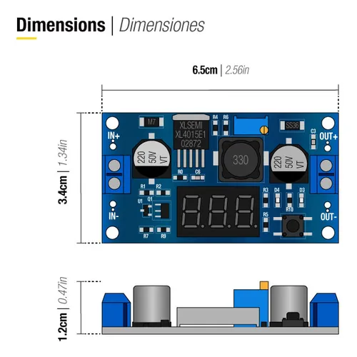 Módulo Touch Step-up Lm2577 Voltímetro 4-35v 2.5a Max Dc-dc