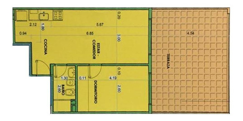 Imagen 18 de 18 de Departamento 1 Dormitorio A Estrenar Con Terraza