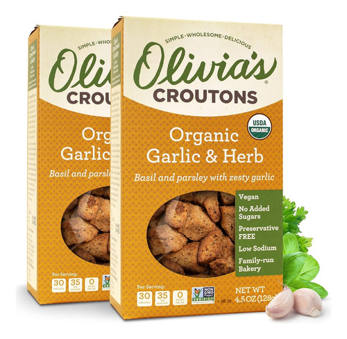 Crutones Orgánicos De Ajo Y Hierbas Para Ensalada - Cobertur
