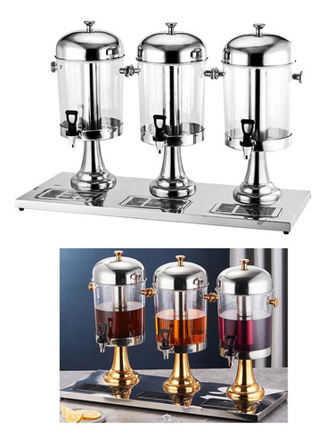 Dispensador De Bebidas, Botella Sellada Con Grifo Plata 24l