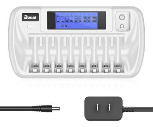 Bonai 8+1 Bay Aa Battery Charger With Lcd Display