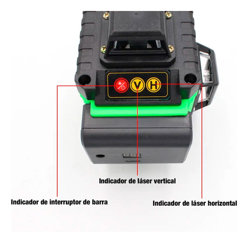 Nivel Láser Verde 16 Líneas 4d Batería Multiusos + Lentes