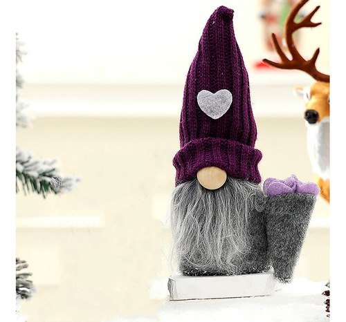 Muñeca Tejida Sin Rostro Con Decoración Navideña En T Rudolf