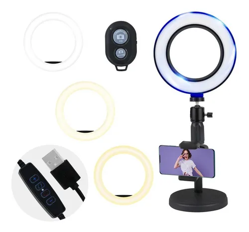 Aro de Luz con Tripié para Celular STF Instant Star/ Negro / 10 pulg., Soportes y selfie stick´s, Accesorios para celular, Telefonía Fija y  Celulares, Todas, Categoría