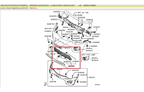 Imagen 6 de 8 de Rejilla Parachoque Del. Original Mitsubishi L200 2010-2015