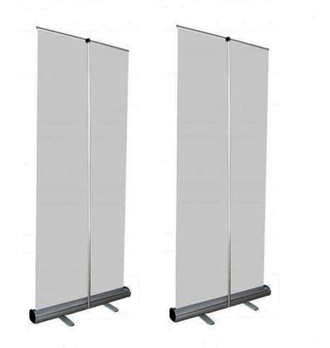 2 Pz Roll Up Porta Banner Display De Aluminio 80cm X 2 Mts