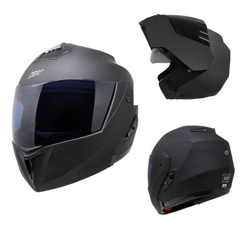 Casco Moto Abatible Kov Stealth Negro Mate Lente Interno Dot Tamaño del casco XXL