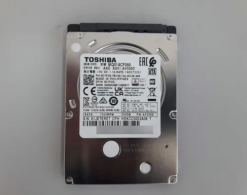 interno Toshiba MQ01ABF Series MQ01ABF050 500GB prata e preto