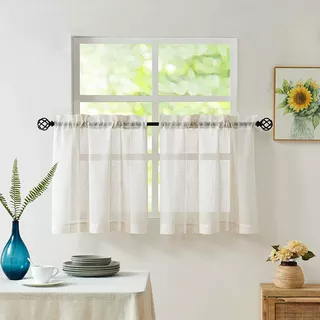 Cortinas De Ventana De Cocina Rayas Verticales Beige Y ...