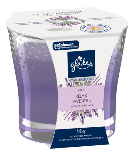 Vela Perfumada Lavender Glade Home Fragrance Vidro 96g