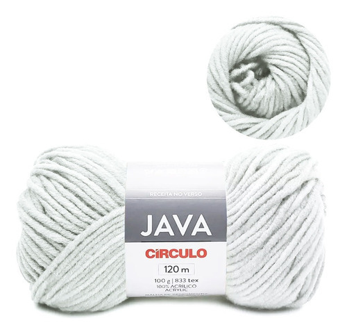 Fio Java Circulo 100g 120mts 100% Acrílico Tricô E Crochê Cor 8001 - BRANCO