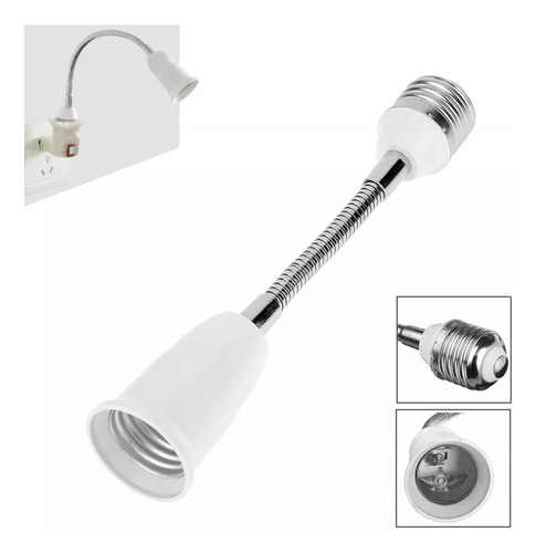 2 Adaptadores De Extensión Flexibles E27 A E27, Luz Led De 1