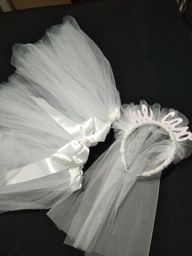 Duo De Tutu Y Tocado Despedida De Novia Cotillon Disfraz