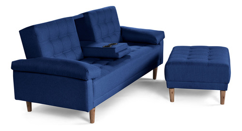 Sala Modular Praia Makora Essentials De Lino Reversible Color Azul