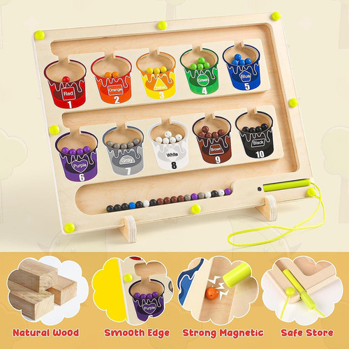 Laberinto Magnético De Colores Y Números Para Niños Pequeños